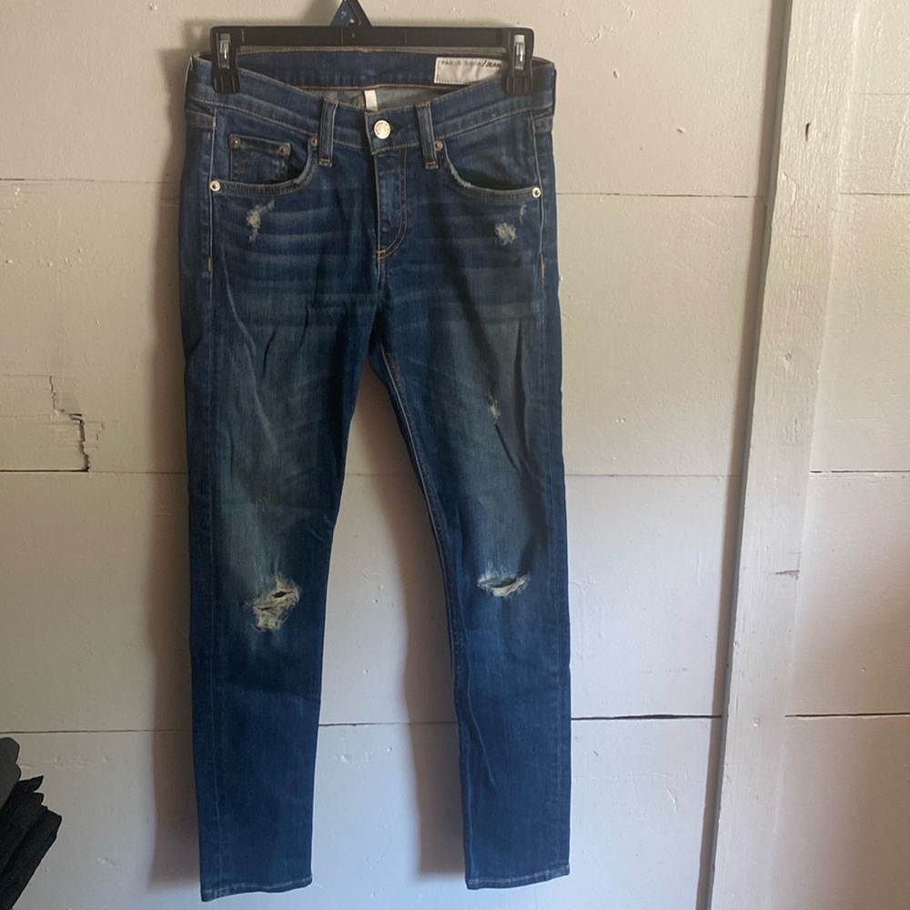 Rag and bone size 25, Capri distressed blue jeans